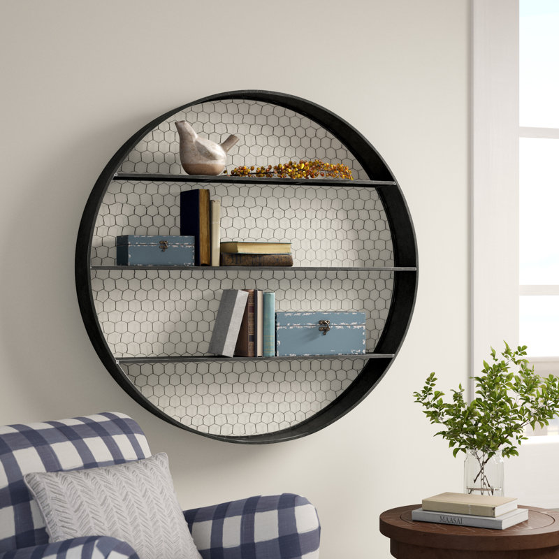Laurel Foundry Modern Farmhouse Lavonnes Round Metal Wall Shelf